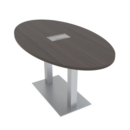Skutchi Designs 33.5 in W, 69.5 in L, 29 in H, Engineered Wood Top, Brown HAR-OVL-34x70-DOU-ELEC-XD1025